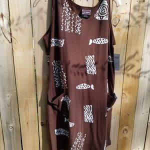 Brown Pullover, sleeveless coverup sizeL NWT